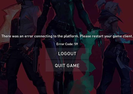 Melhor maneira de corrigir o código de erro 59 do Valorant?
