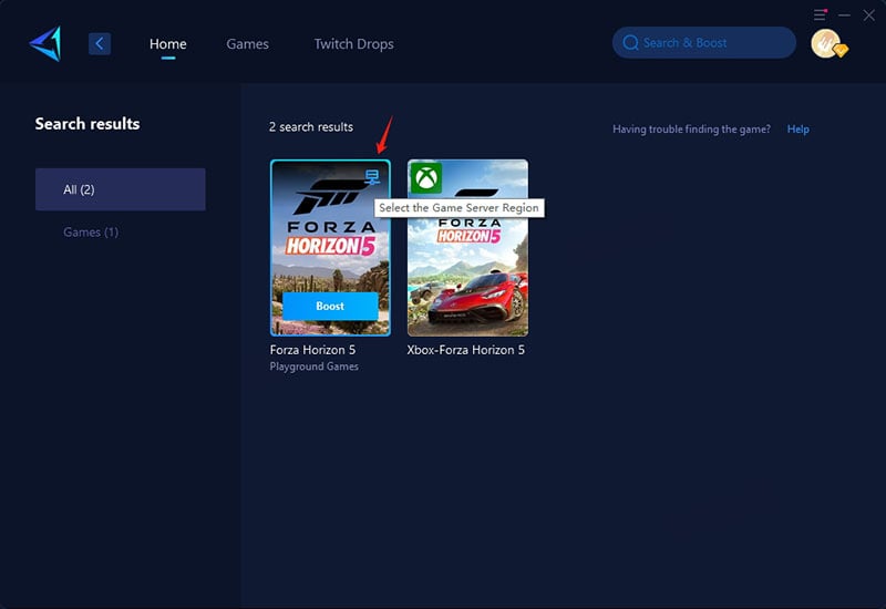 How GearUP Booster Optimizes Crossplay in Forza Horizon 5 step 2