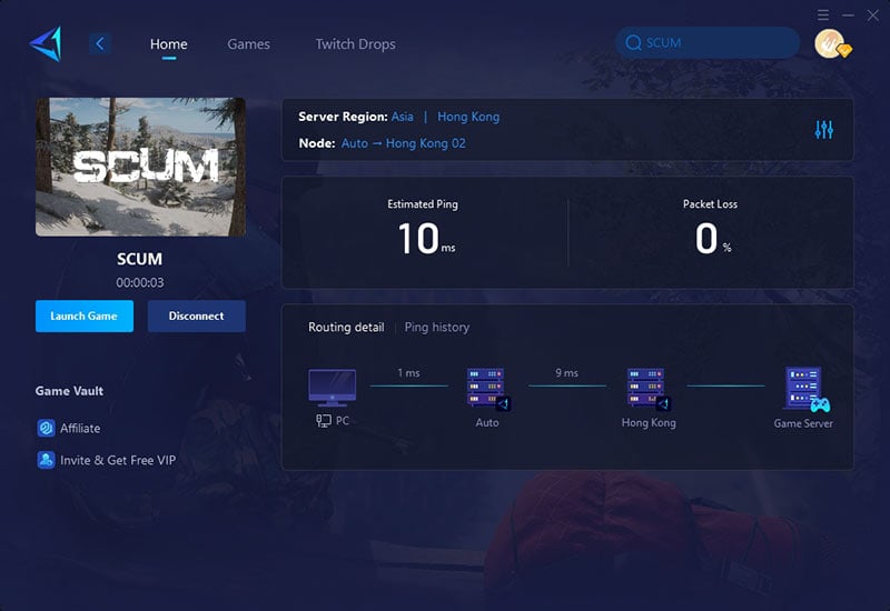 How GearUP Booster Solves Lag in SCUM step 4