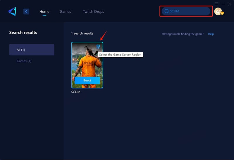 How GearUP Booster Solves Lag in SCUM step 2