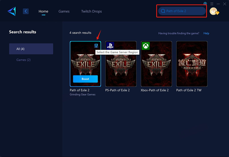 How GearUP Booster Enhances Your Path of Exile 2 Experience step 2