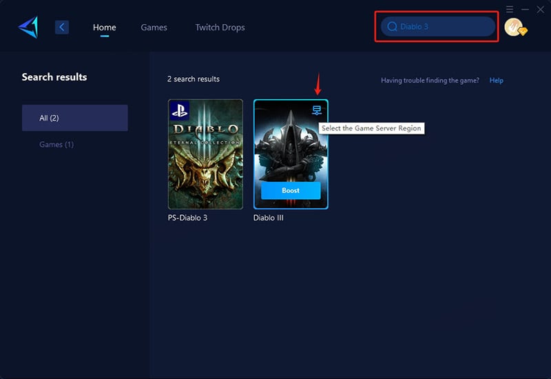 Let GearUP Booster Help You Connect to Diablo 3 China Servers step 2
