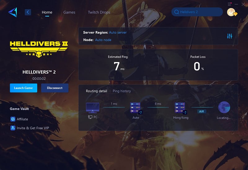 Fix Helldivers 2 with GearUP Booster step 4