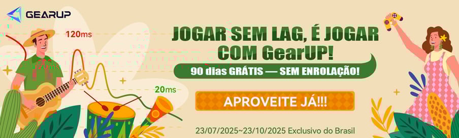 Desbloqueie 90 dias de gameplay com ping baixo. 100% grátis, exclusivo para o Brasil!