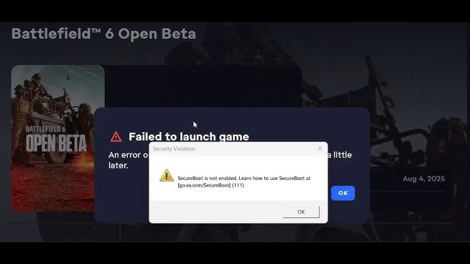 How to Fix Battlefield 6 Secure Boot Issues