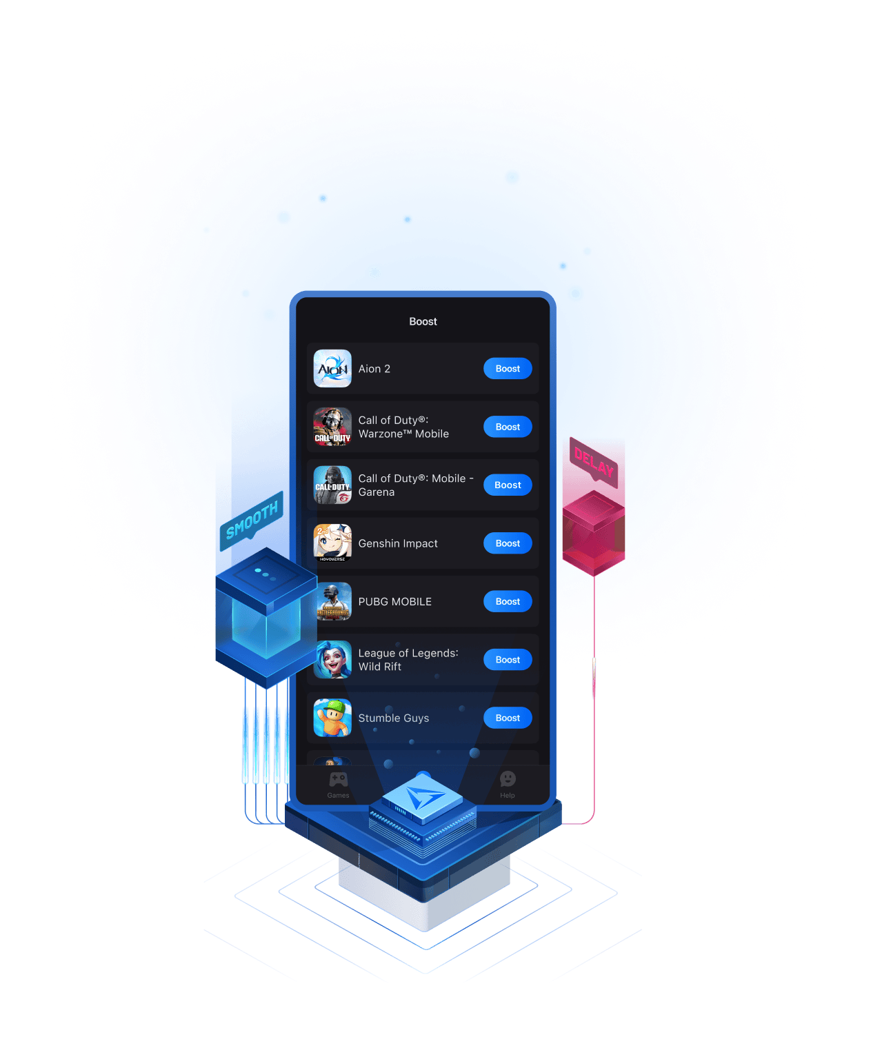 Mobile Game Booster on Worldwide Servers