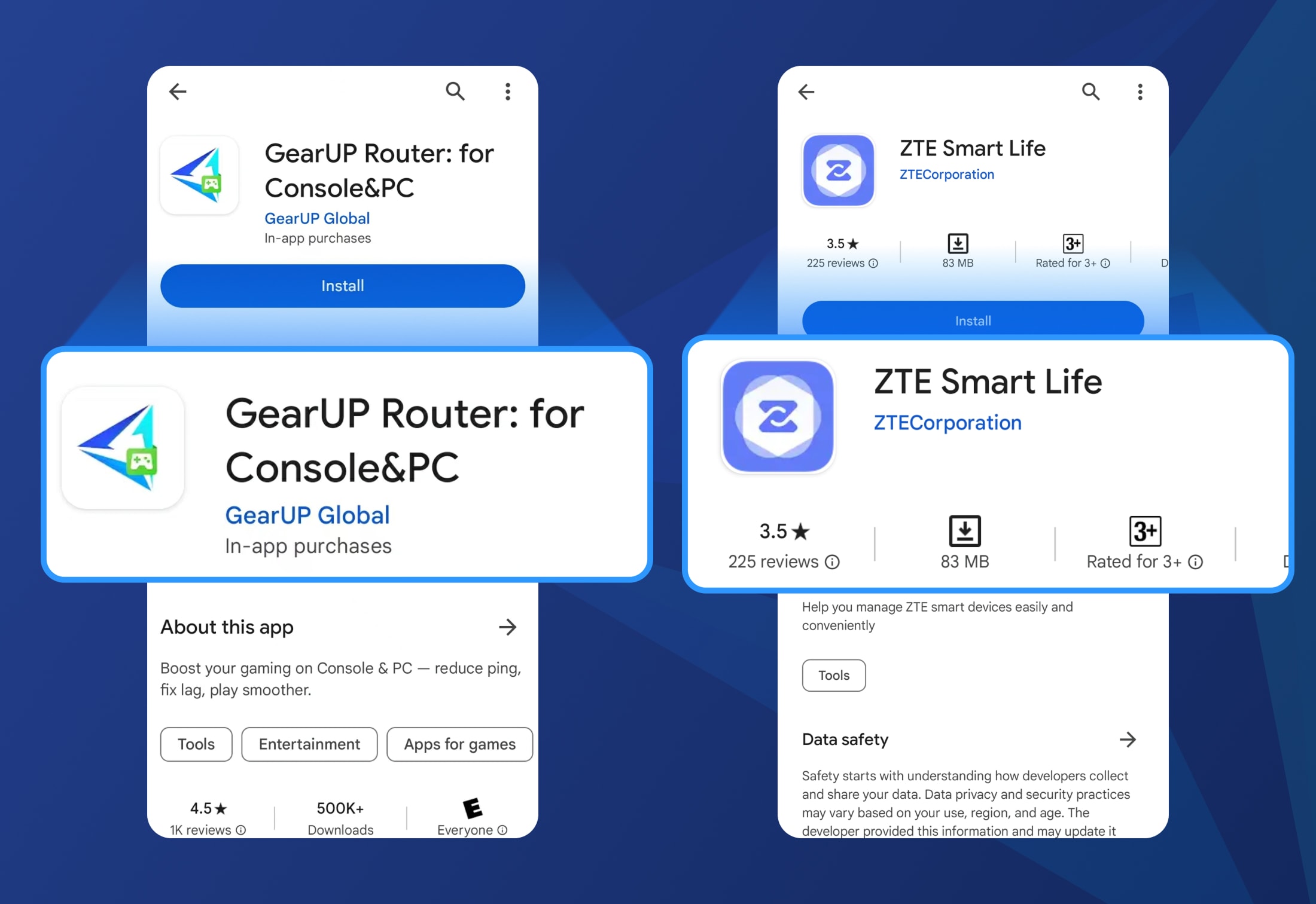 Download the GearUP Router or ZTE SmartLife App.
