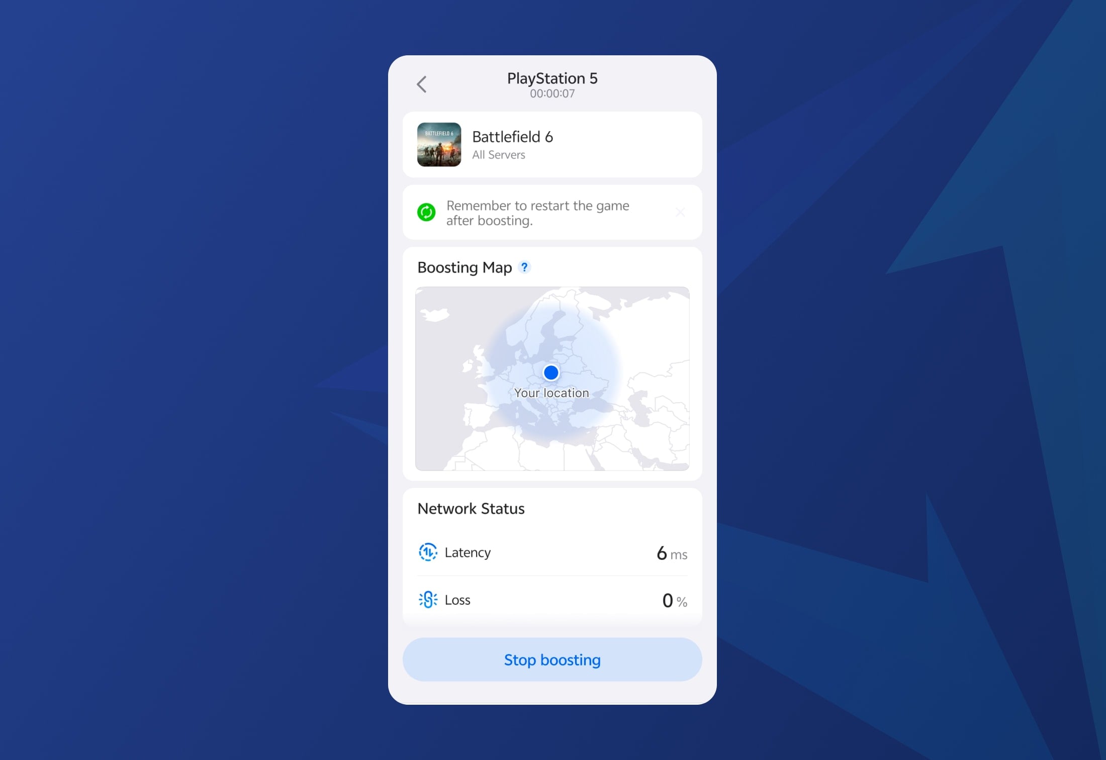 Start boosting and enjoy the game.